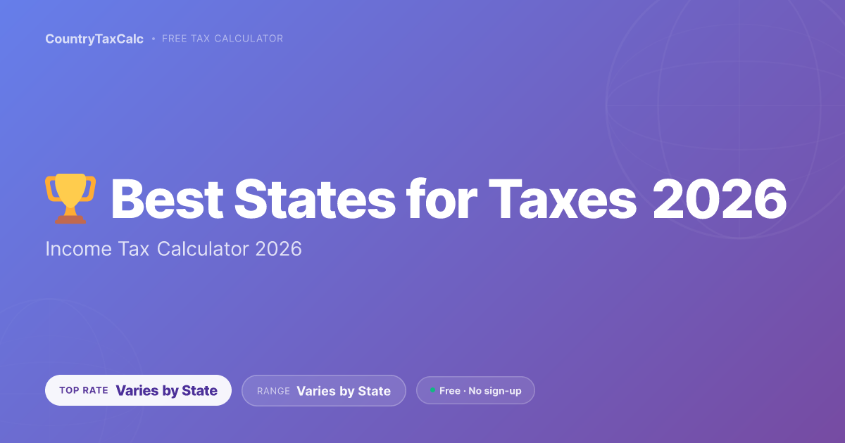 Best States for Taxes 2026: Complete Ranking (Income + Property + Sales ...