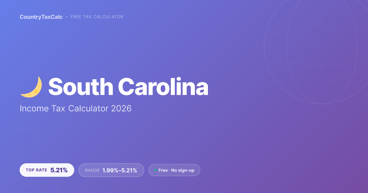 South Carolina Income Tax 2026: 0% Then 5% Flat (Major Reform — Down ...